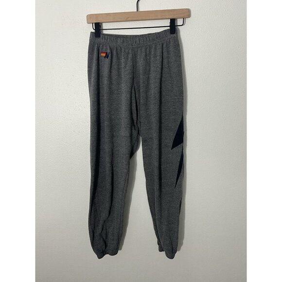 Aviator Nation Gray Lightning Bolt Sweatpants Size Small - Picture 1 of 15